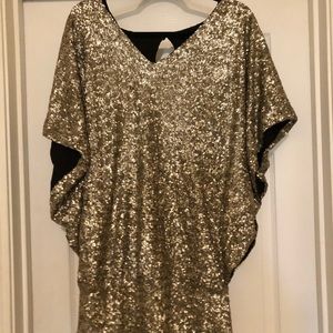 Gold sequin party dress